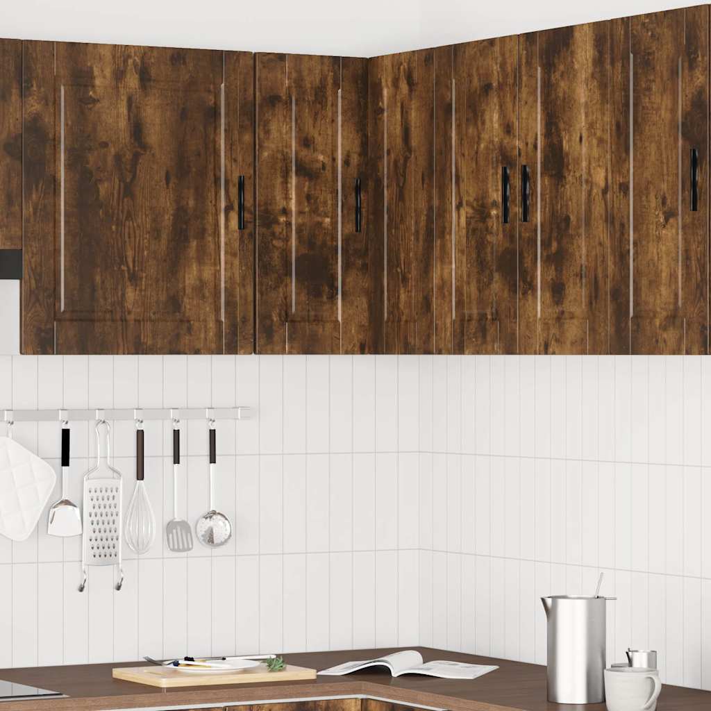 vidaXL Kitchen Wall Corner Cabinet "Porto" Smoked Oak Engineered Wood