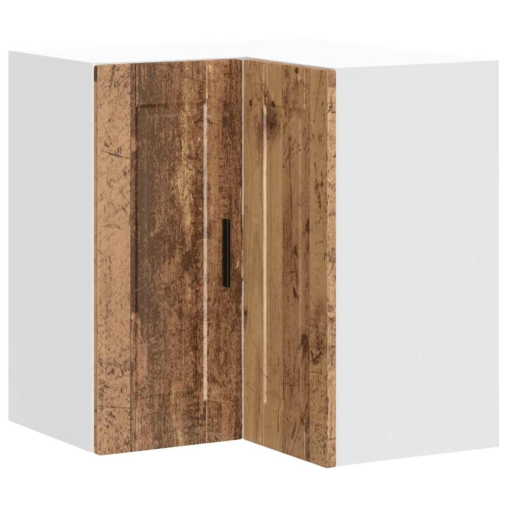 vidaXL Kitchen Wall Corner Cabinet "Porto" Old Wood Engineered Wood