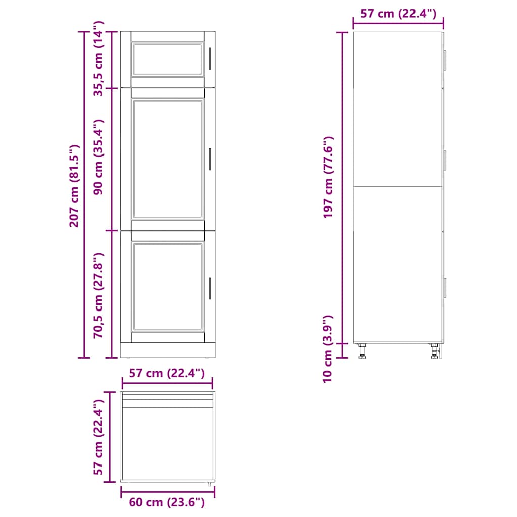 vidaXL Kitchen Cupboard "Porto" Black Engineered Wood