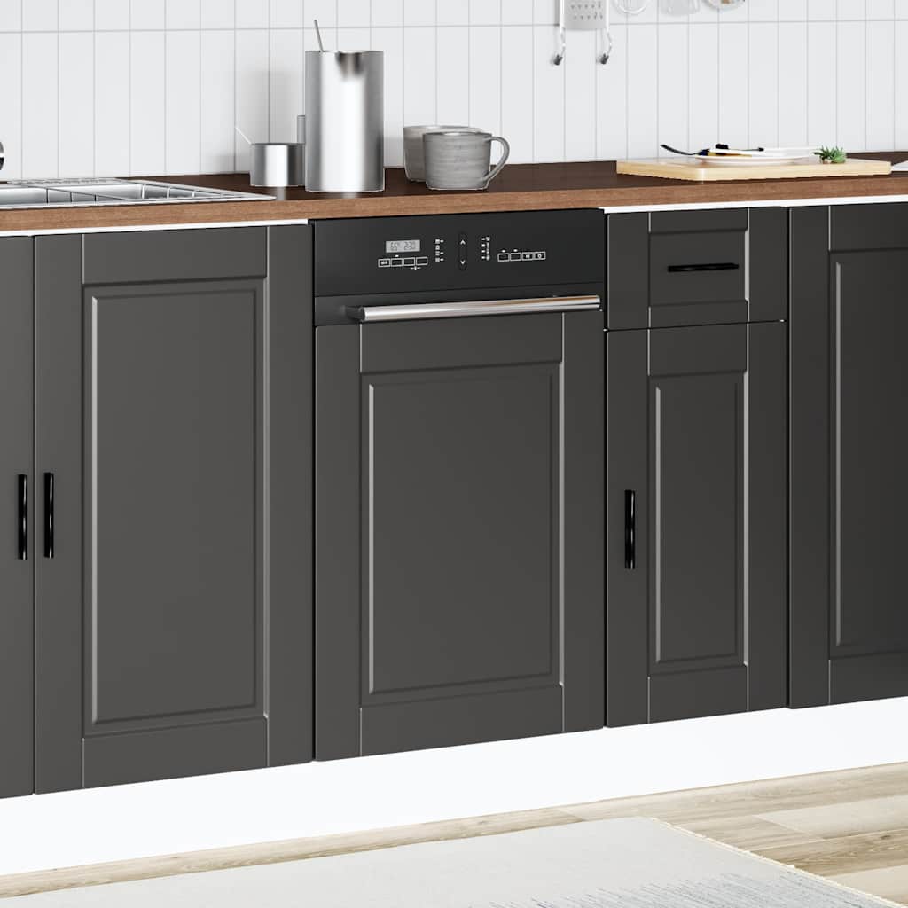 Dishwasher Panel "Porto" Black 45x1,5x57 cm Engineered Wood