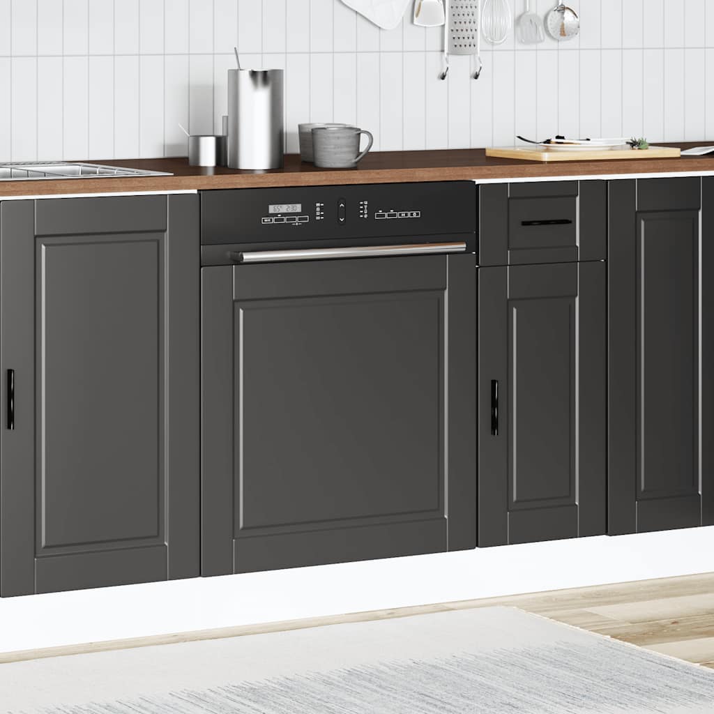 Dishwasher Panel "Porto" Black 60x1,5x57 cm Engineered Wood