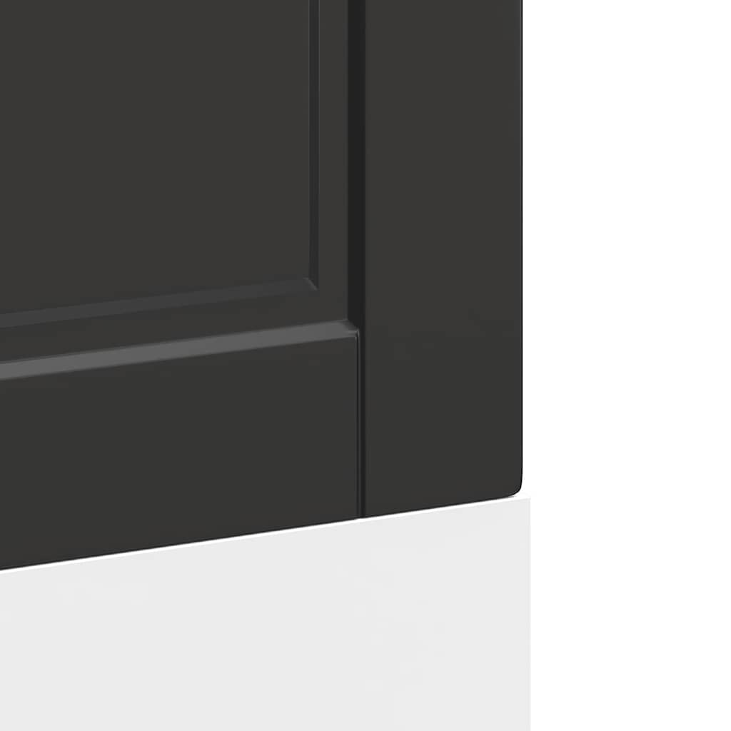 Dishwasher Panel "Porto" Black 60x1,5x57 cm Engineered Wood
