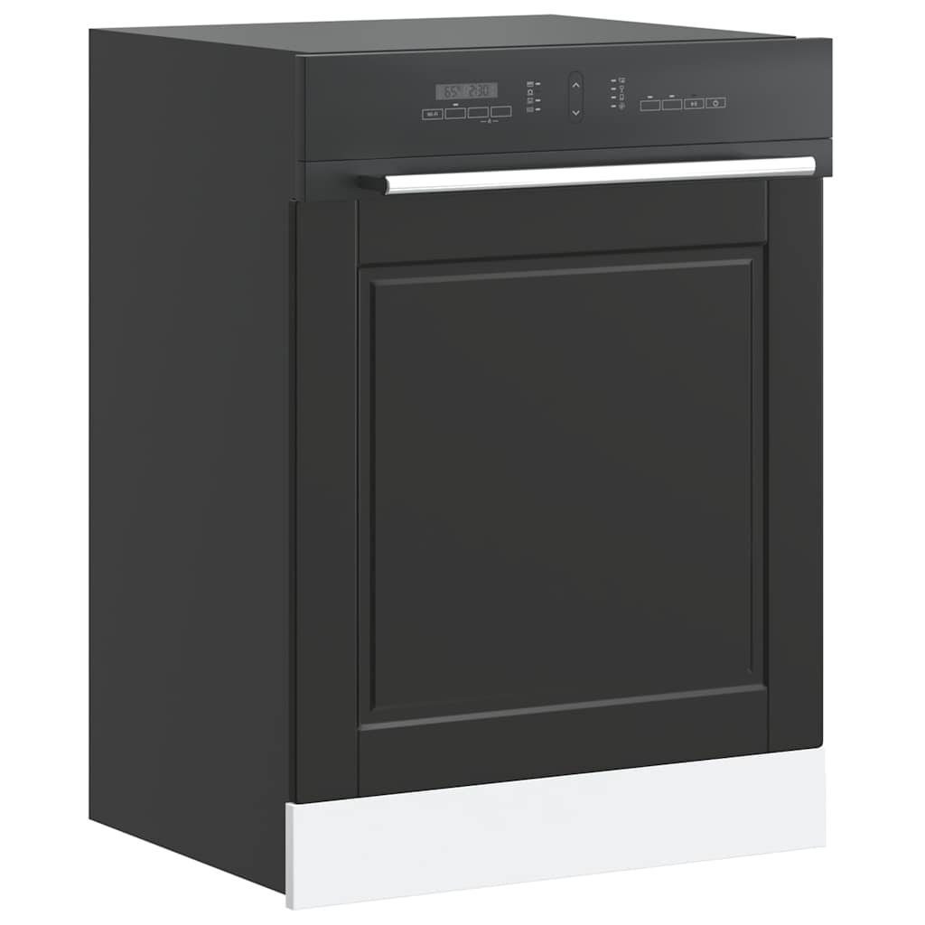 Dishwasher Panel Porto Black 60x1.5x57 cm Engineered Wood