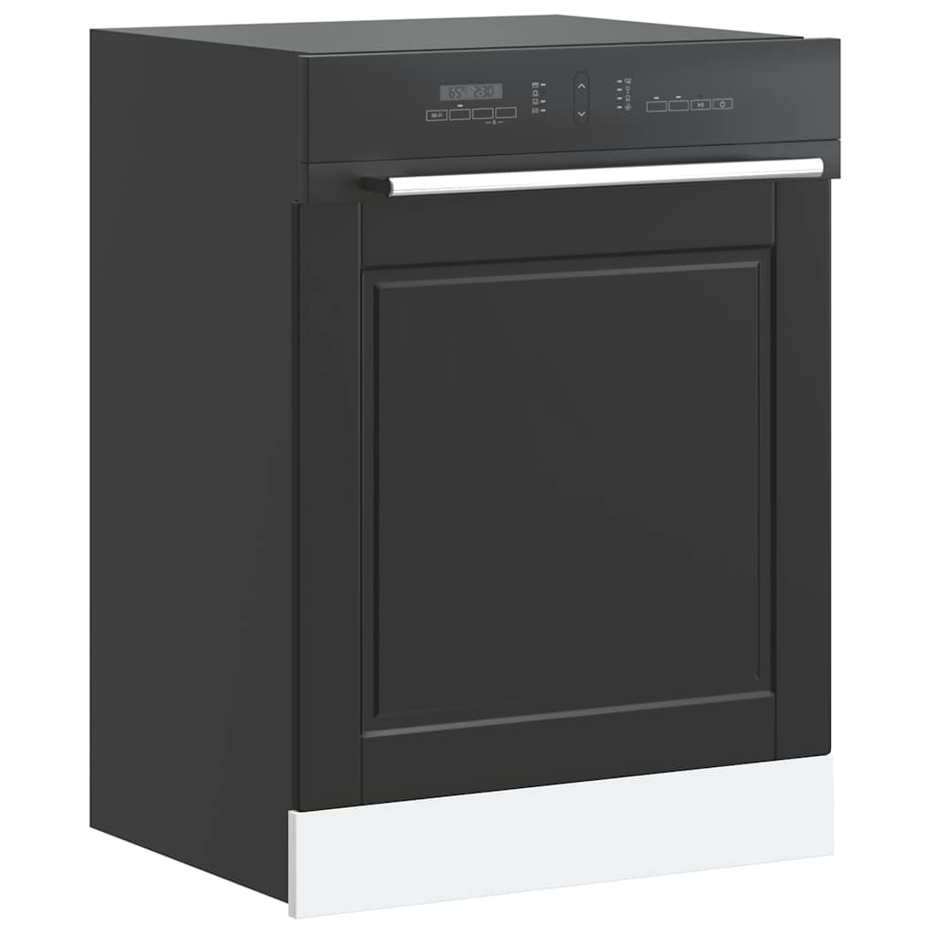 Dishwasher Panel "Porto" Black 60x1,5x57 cm Engineered Wood