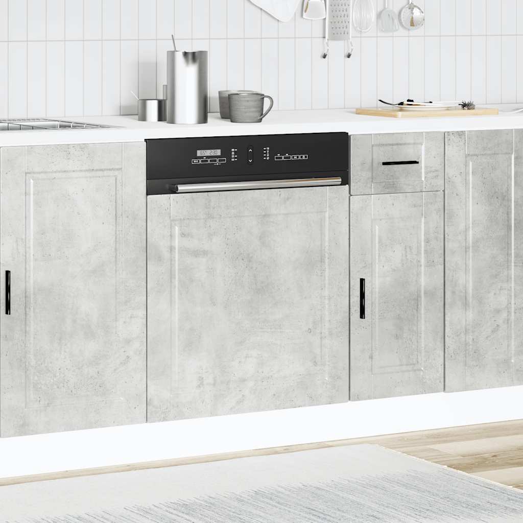 vidaXL Dishwasher Panel Porto Concrete Grey 60x1.5x67 cm Engineered Wood