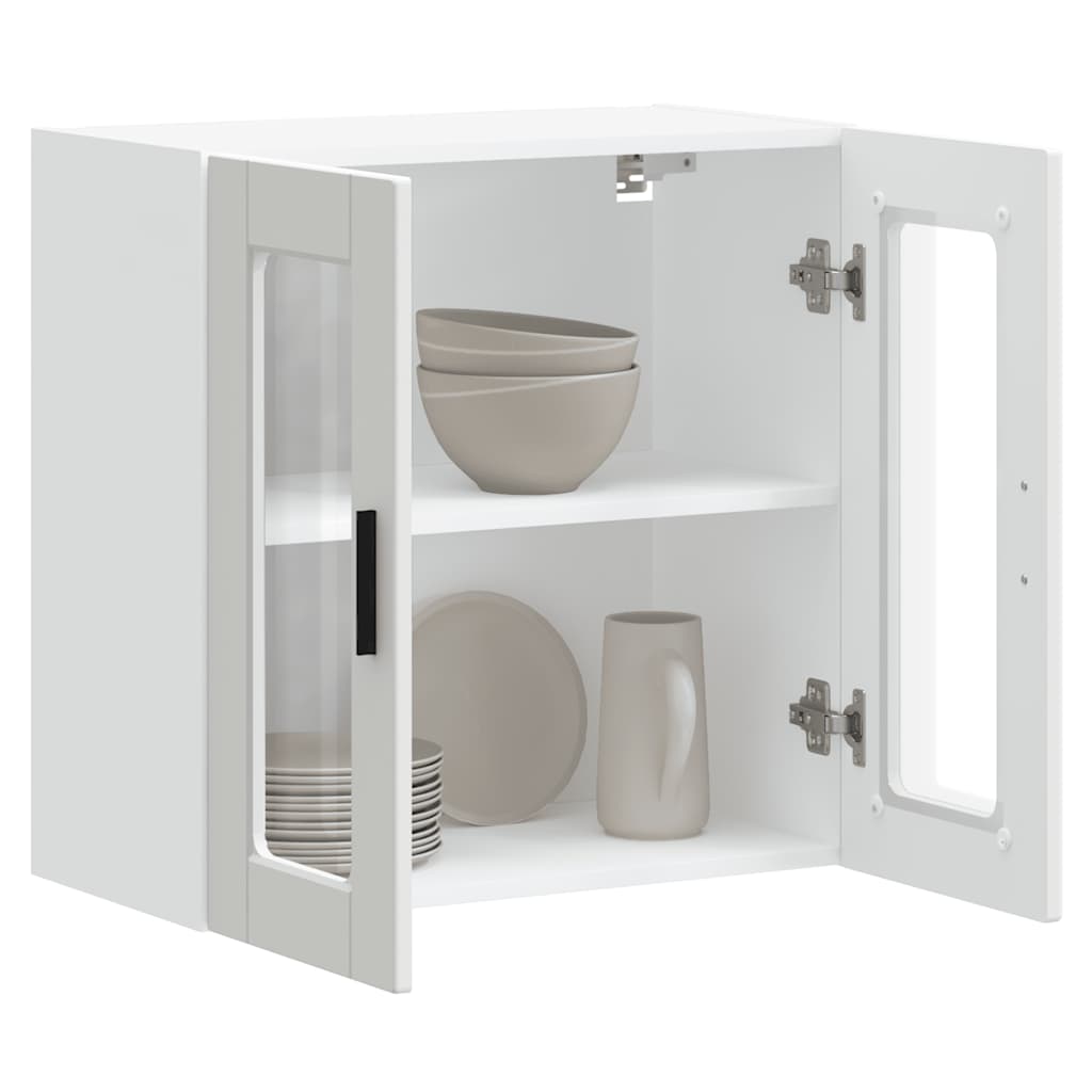 Kitchen Wall Cabinet with Glass Door Porto White