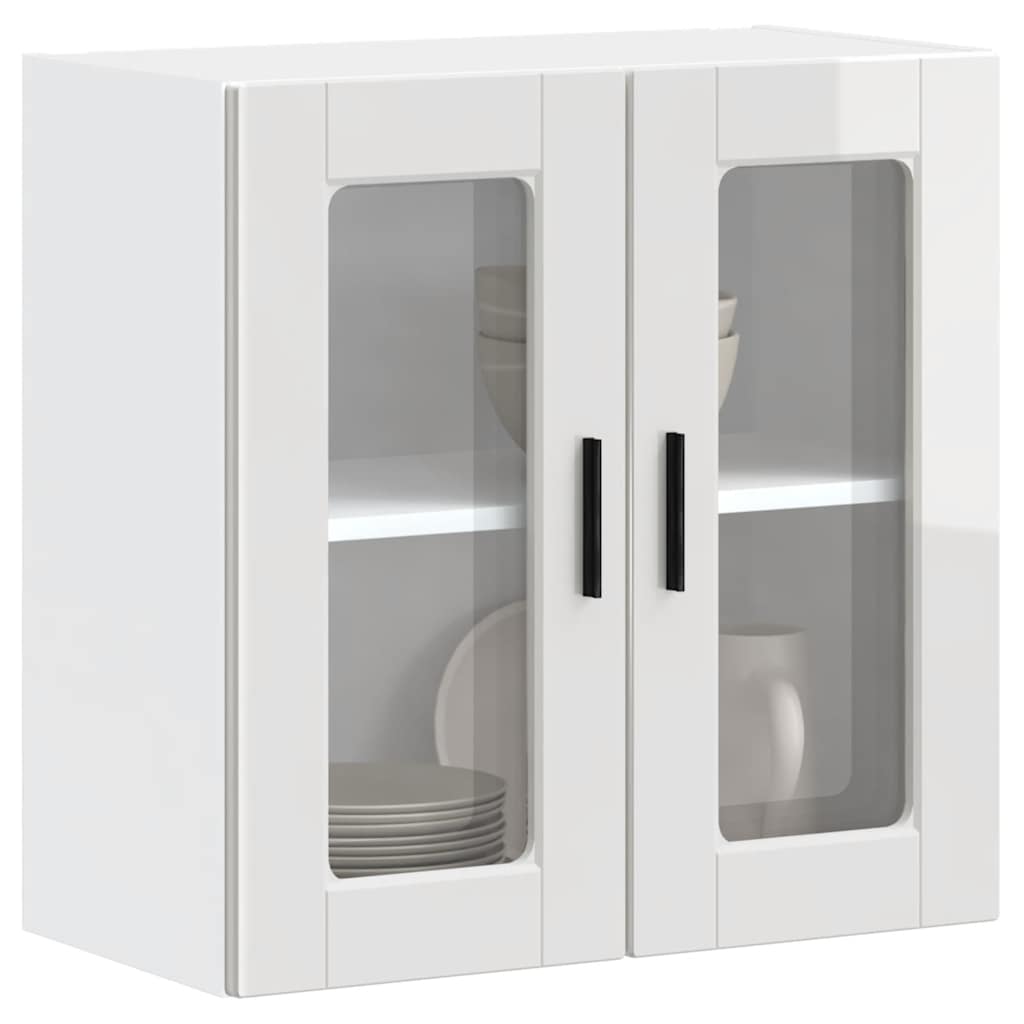 Kitchen Wall Cabinet with Glass Door Porto High Gloss White