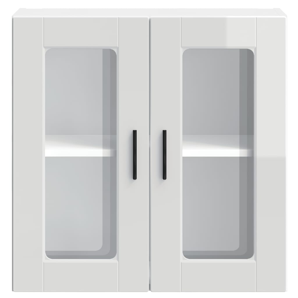 Kitchen Wall Cabinet with Glass Door "Porto" High Gloss White