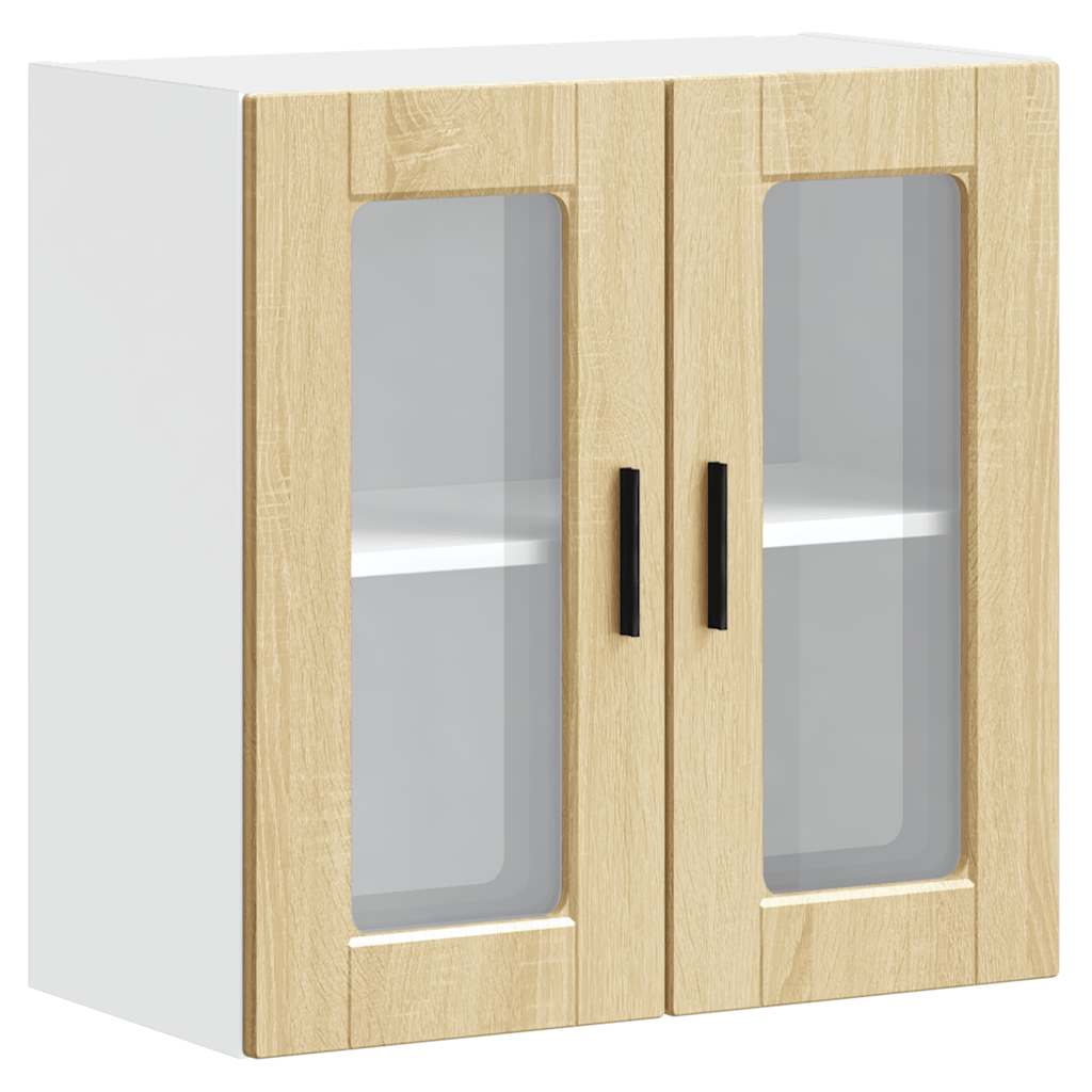 Kitchen Wall Cabinet with Glass Door "Porto" Sonoma Oak