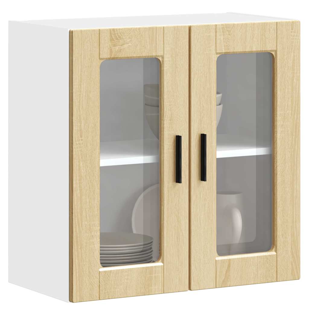 Kitchen Wall Cabinet with Glass Door Porto Sonoma Oak
