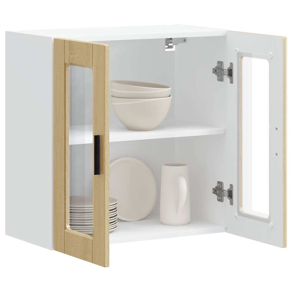 Kitchen Wall Cabinet with Glass Door Porto Sonoma Oak