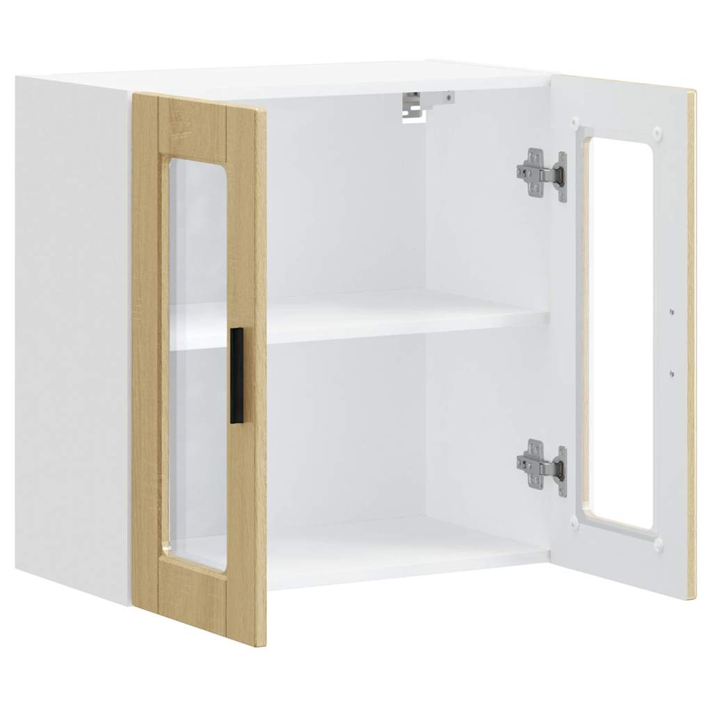 Kitchen Wall Cabinet with Glass Door Porto Sonoma Oak
