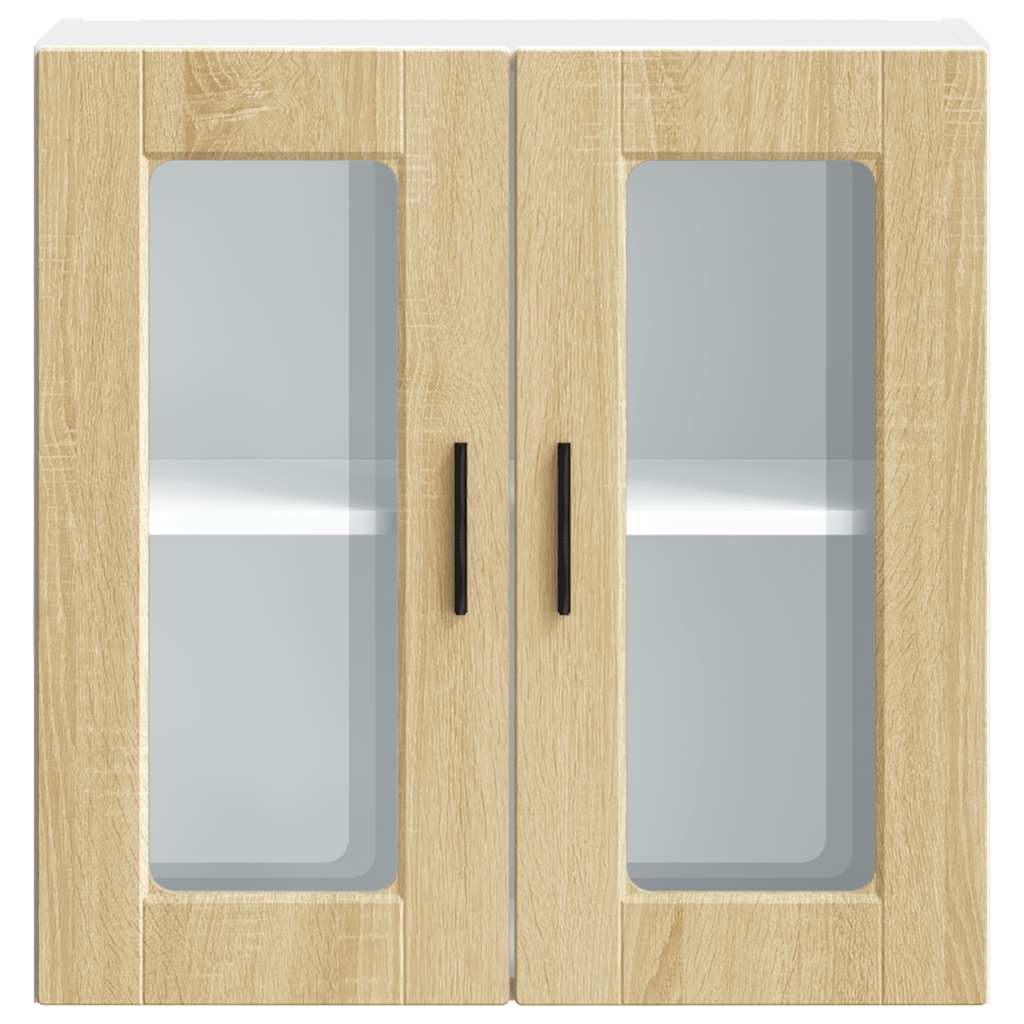 Kitchen Wall Cabinet with Glass Door Porto Sonoma Oak