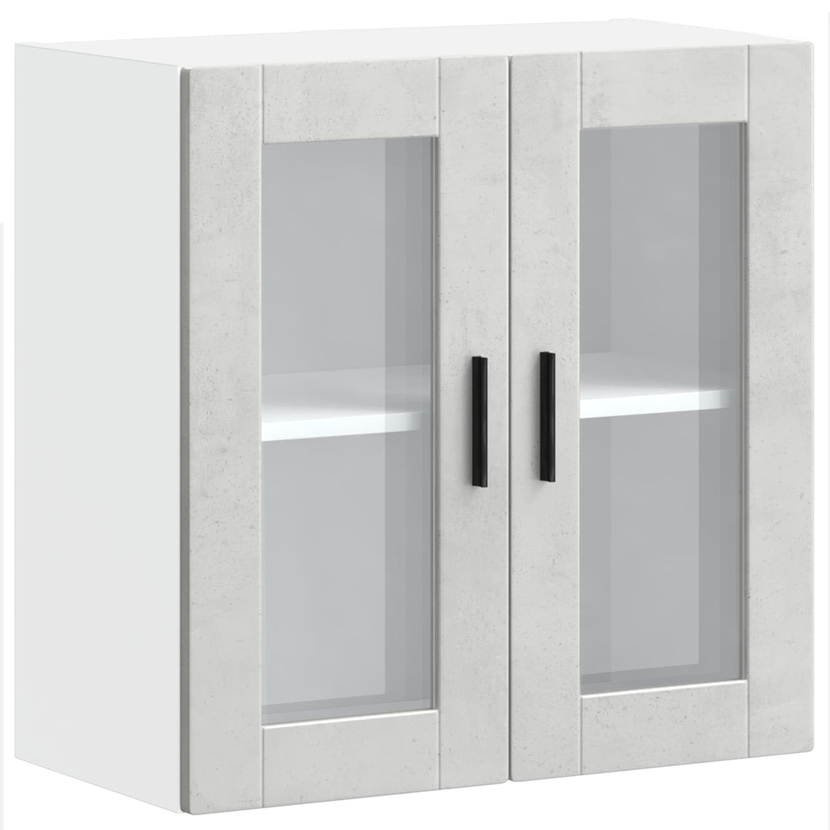 Kitchen Wall Cabinet with Glass Door "Porto" Concrete Grey