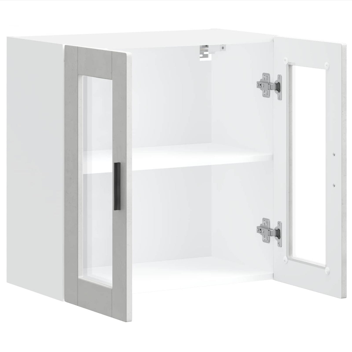 Kitchen Wall Cabinet with Glass Door "Porto" Concrete Grey
