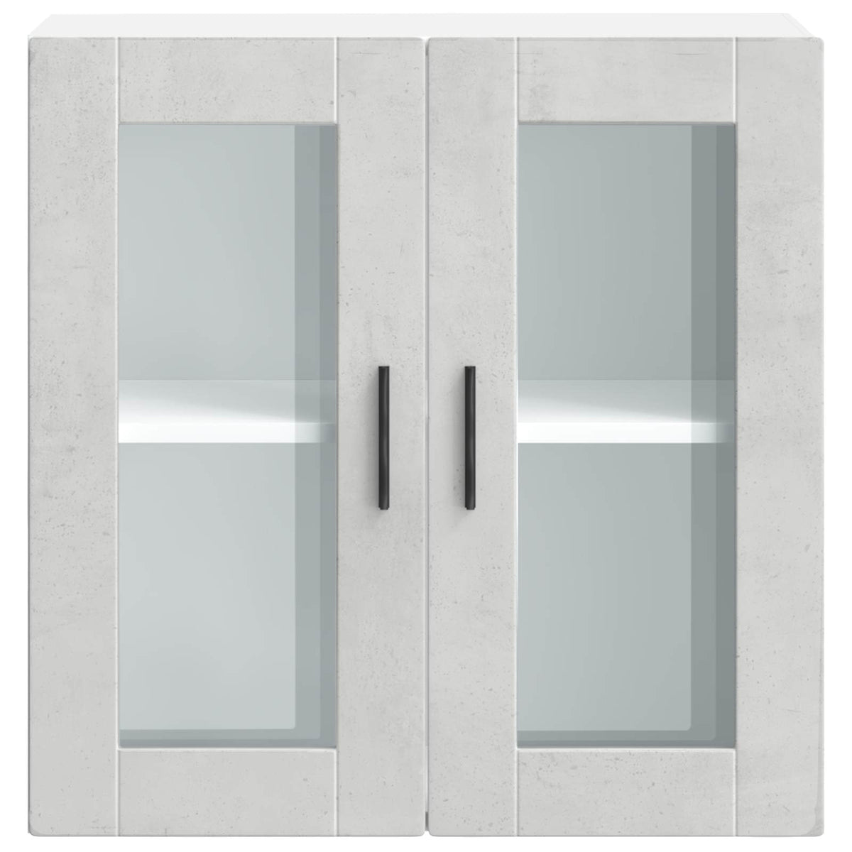 Kitchen Wall Cabinet with Glass Door "Porto" Concrete Grey