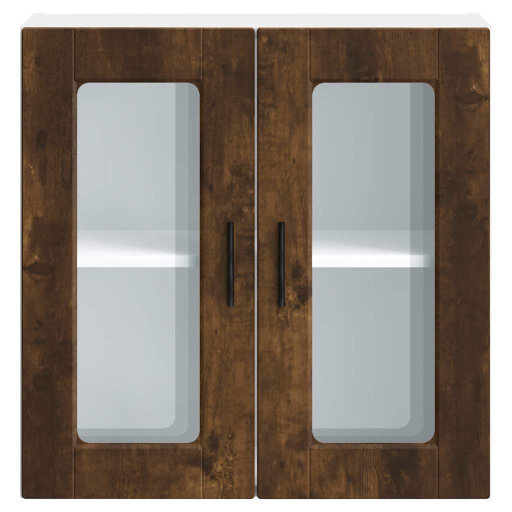 Kitchen Wall Cabinet with Glass Door "Porto" Smoked Oak
