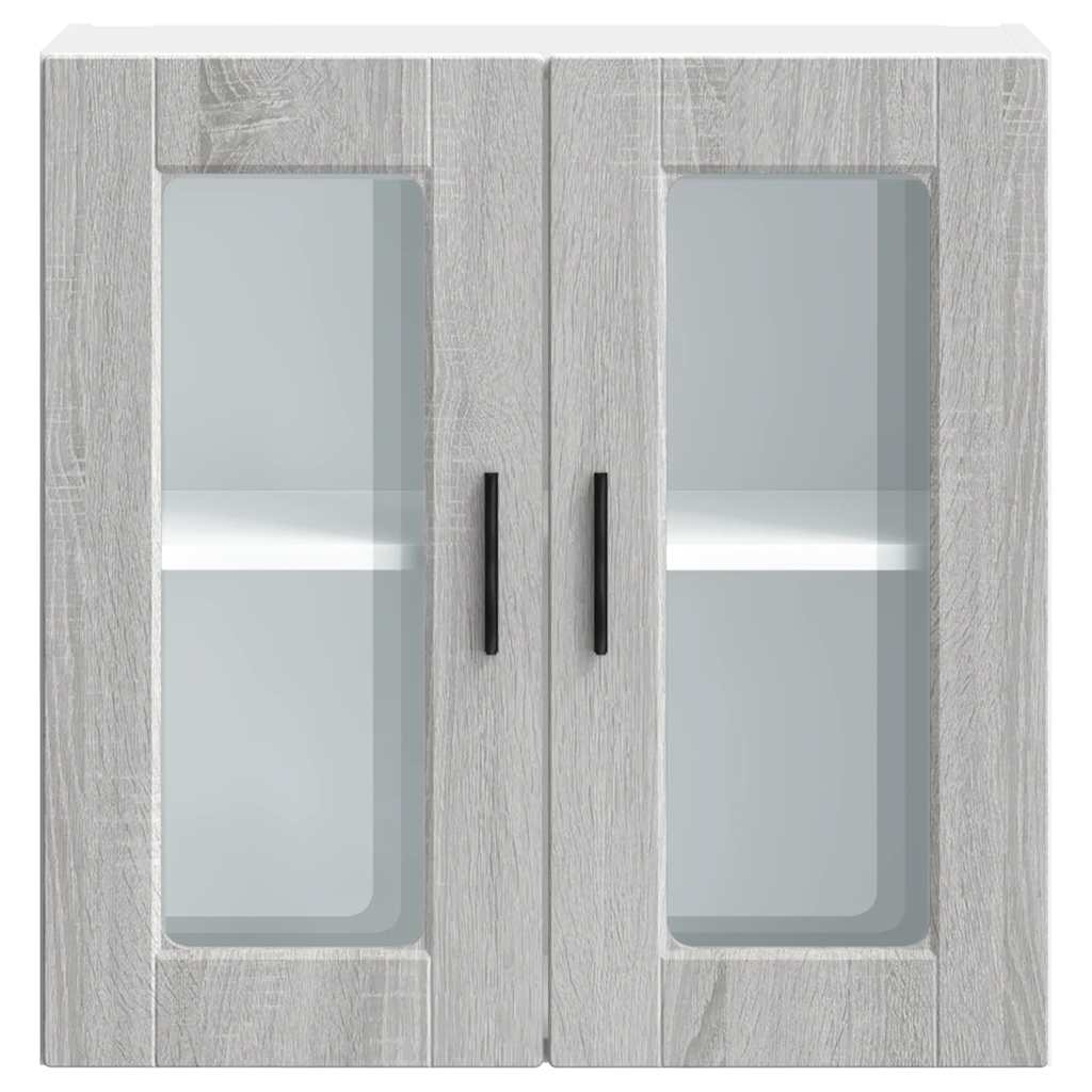 Kitchen Wall Cabinet with Glass Door "Porto" Grey Sonoma