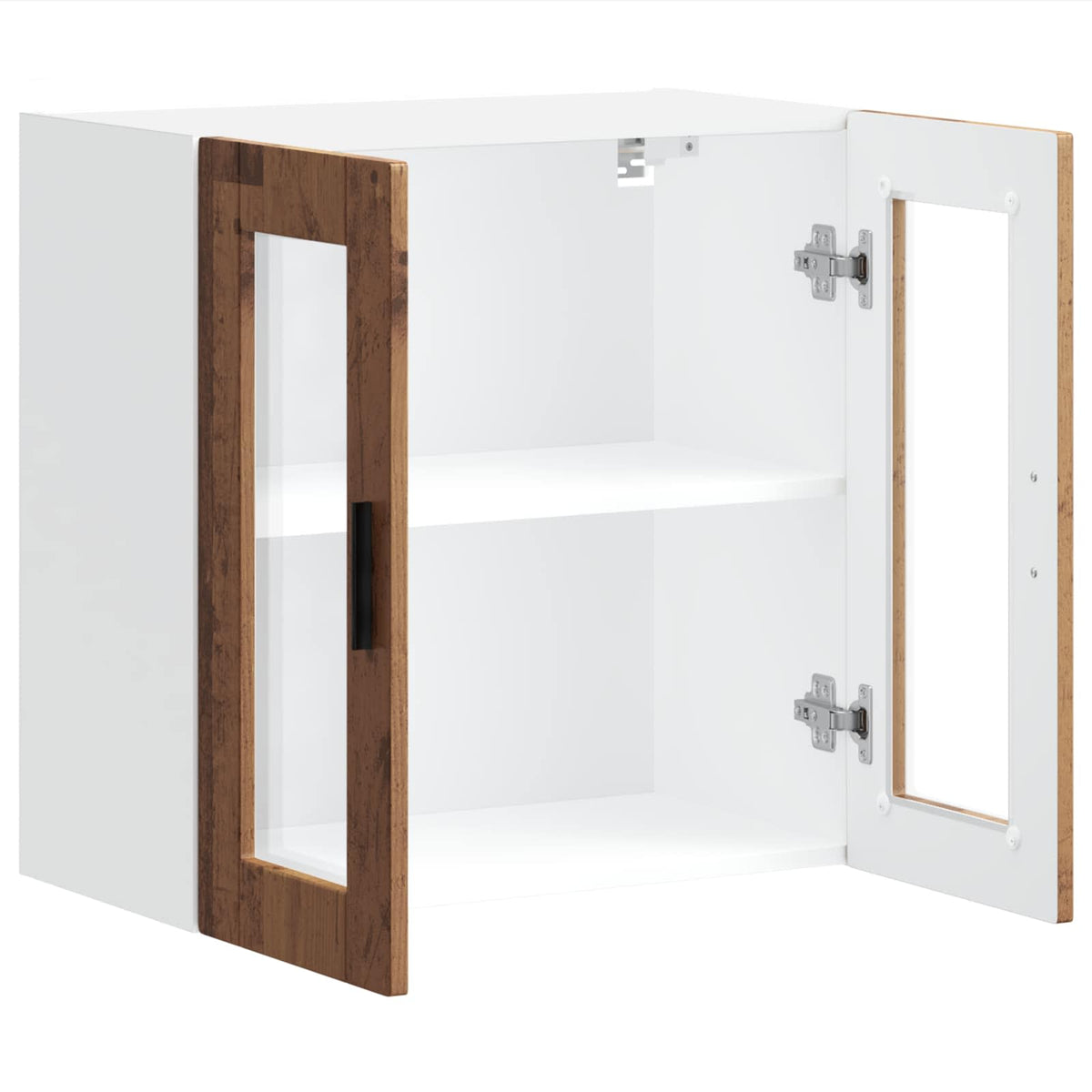 Kitchen Wall Cabinet with Glass Door "Porto" Old Wood
