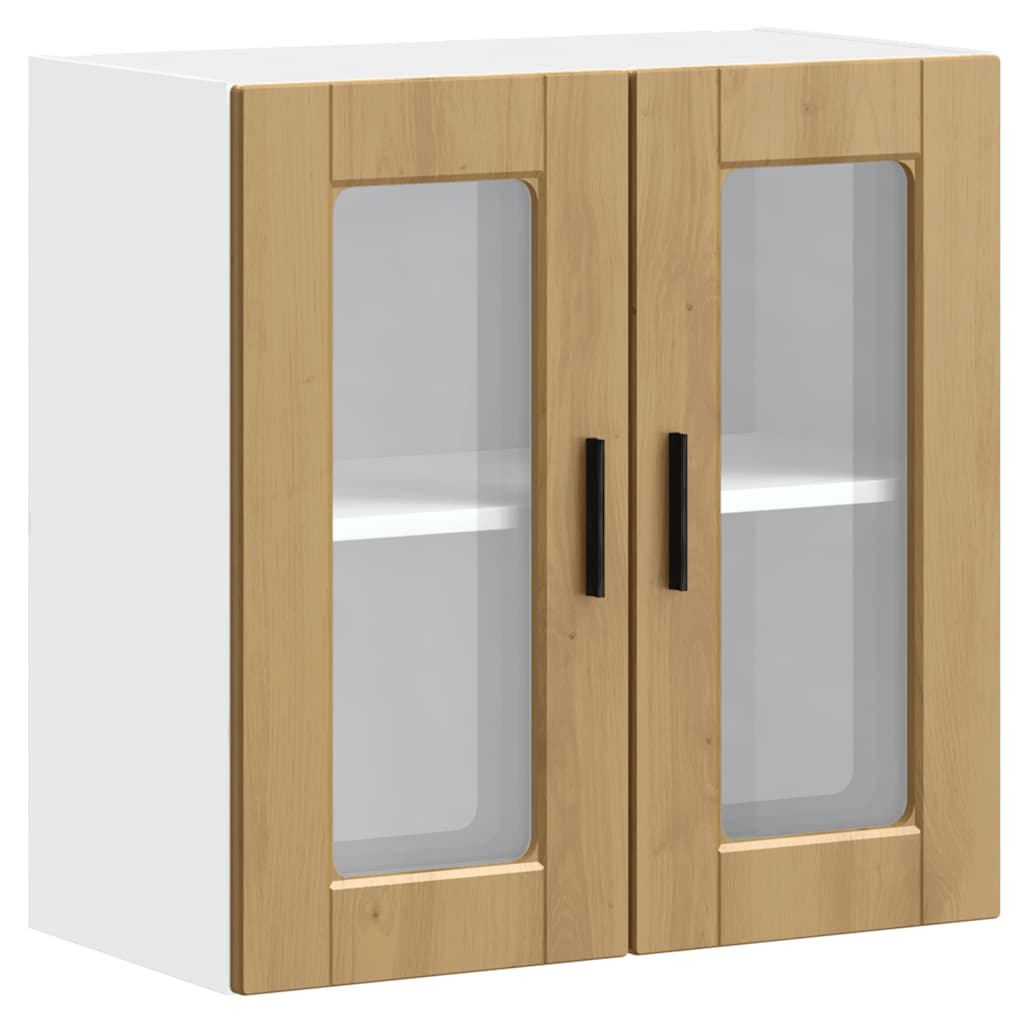 Kitchen Wall Cabinet with Glass Door "Porto" Artisan Oak