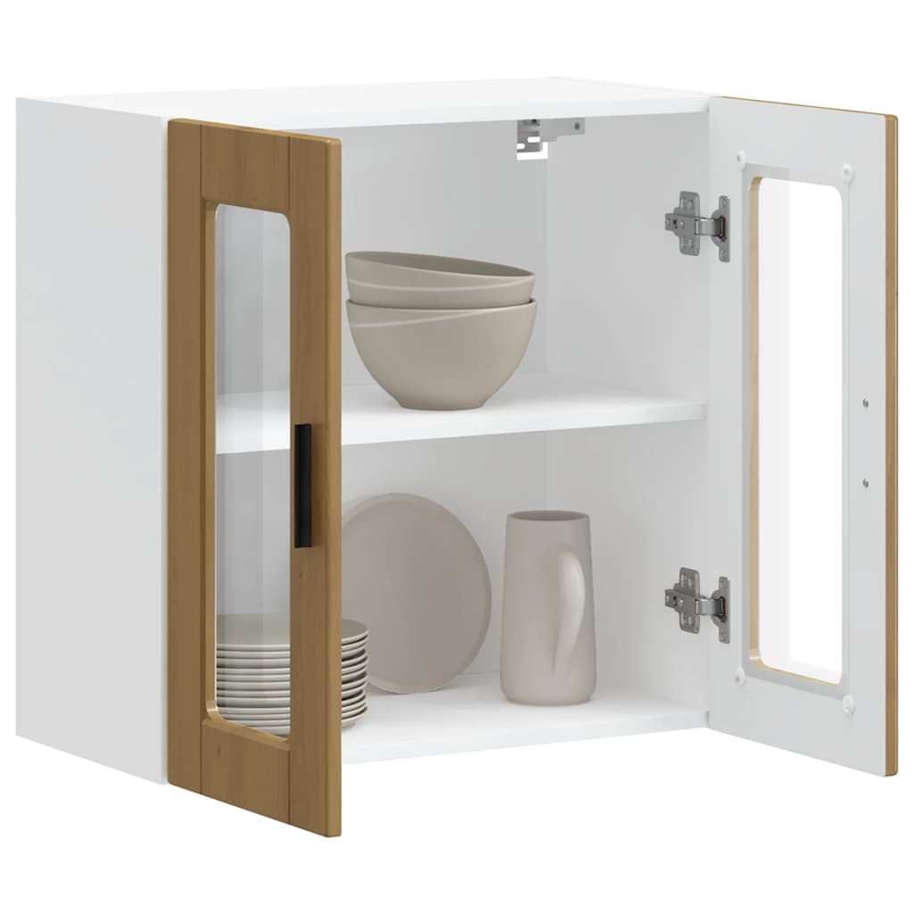 Kitchen Wall Cabinet with Glass Door Porto Artisan Oak