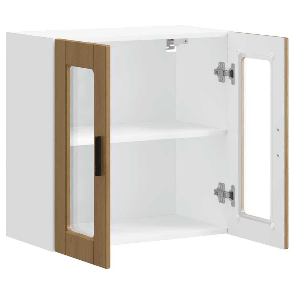 Kitchen Wall Cabinet with Glass Door Porto Artisan Oak