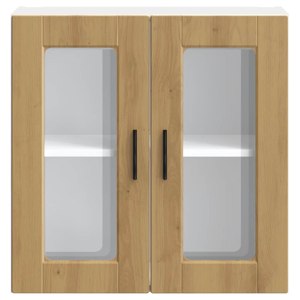 Kitchen Wall Cabinet with Glass Door Porto Artisan Oak
