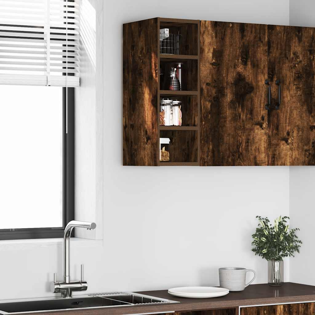 vidaXL Hanging Cabinet Smoked Oak 20x29.5x60 cm Engineered Wood