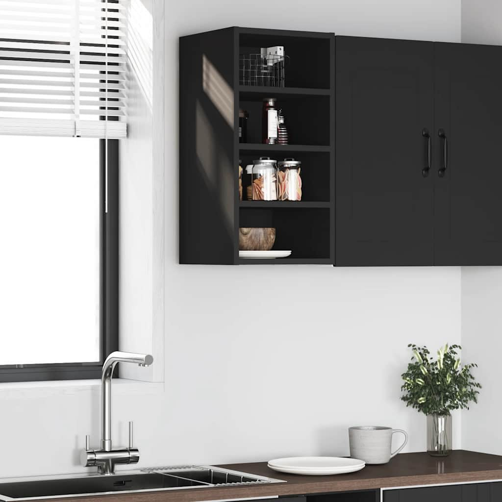 vidaXL Hanging Cabinet Black 30x29.5x60 cm Engineered Wood