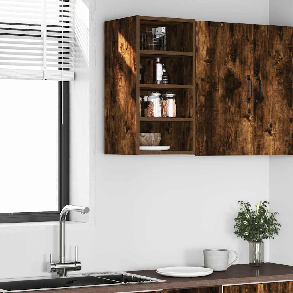 vidaXL Hanging Cabinet Smoked Oak 30x29.5x60 cm Engineered Wood