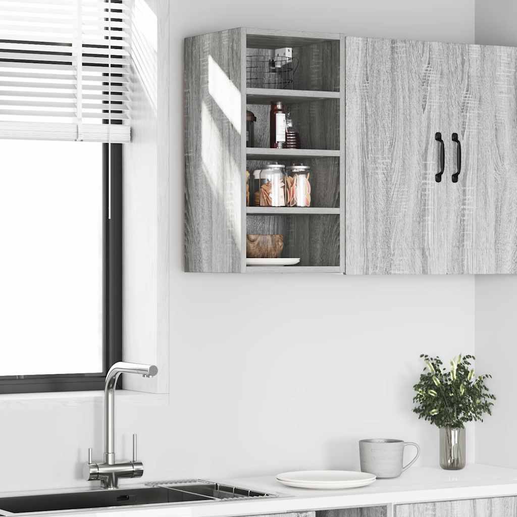 vidaXL Hanging Cabinet Grey Sonoma 30x29.5x60 cm Engineered Wood