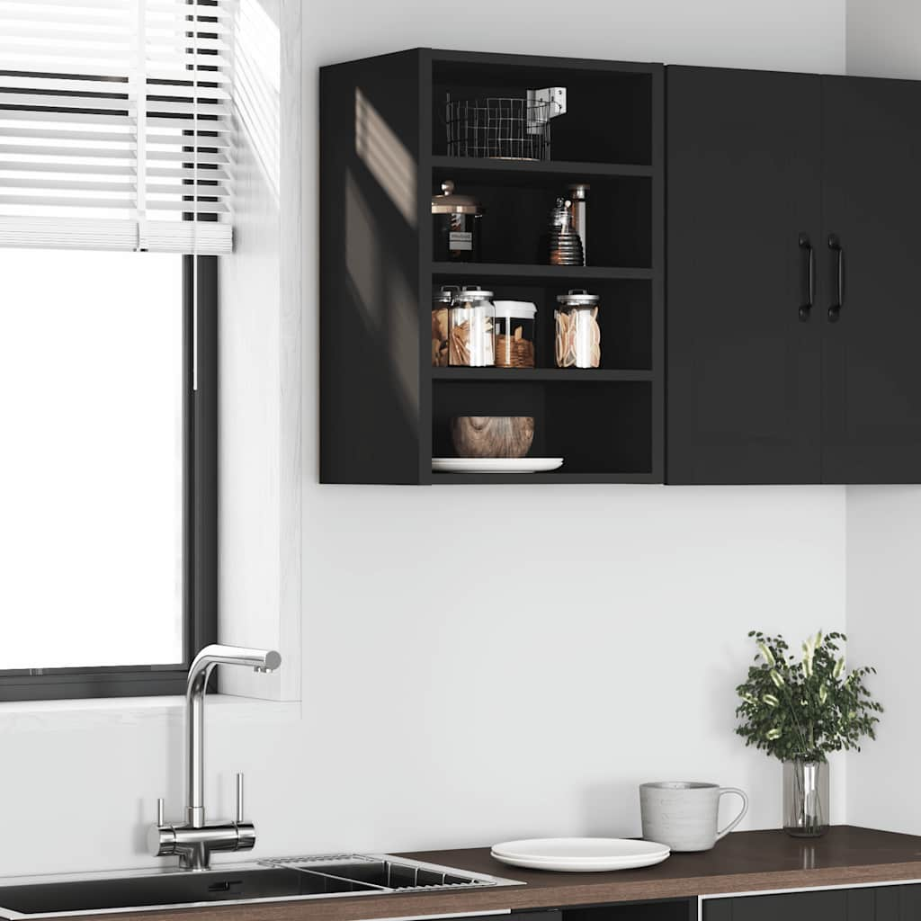 vidaXL Hanging Cabinet Black 40x29.5x60 cm Engineered Wood