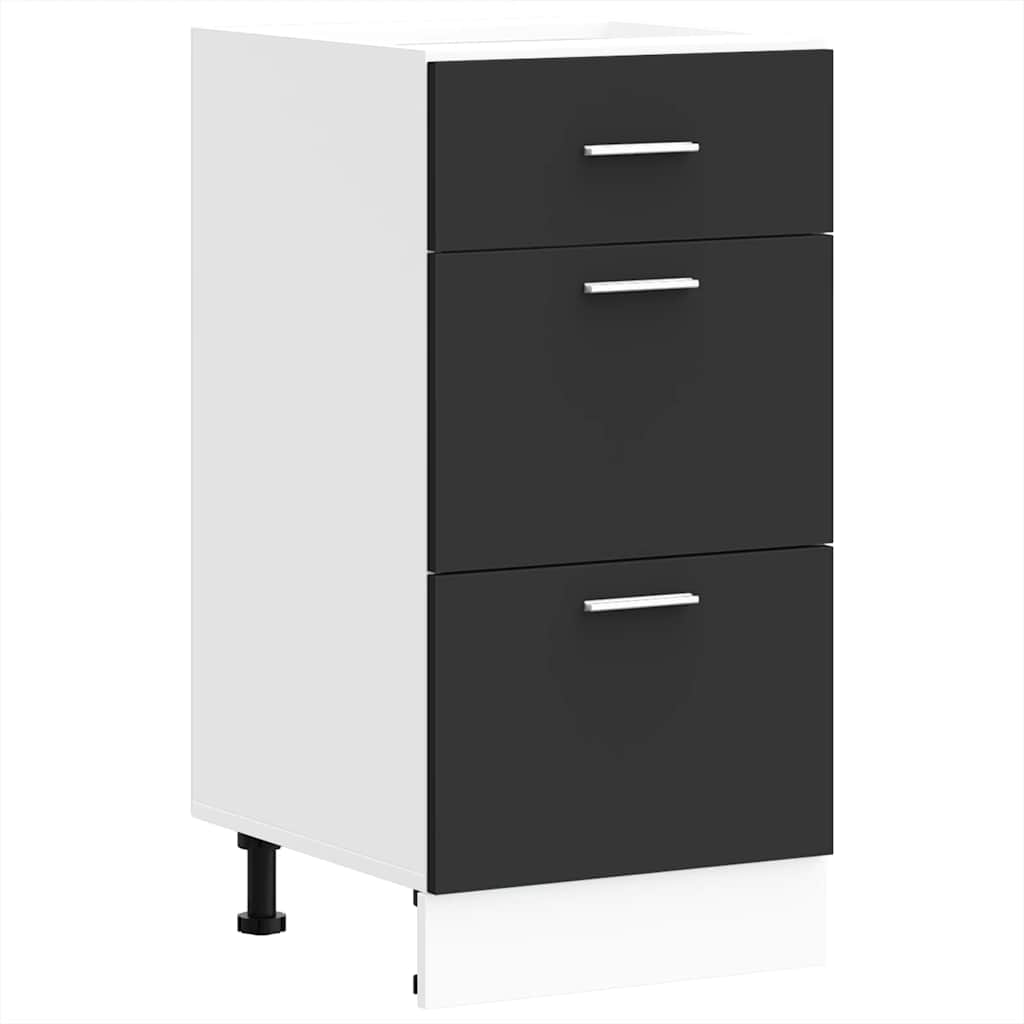 vidaXL Bottom Cabinet Black 40x46x81.5 cm Engineered Wood