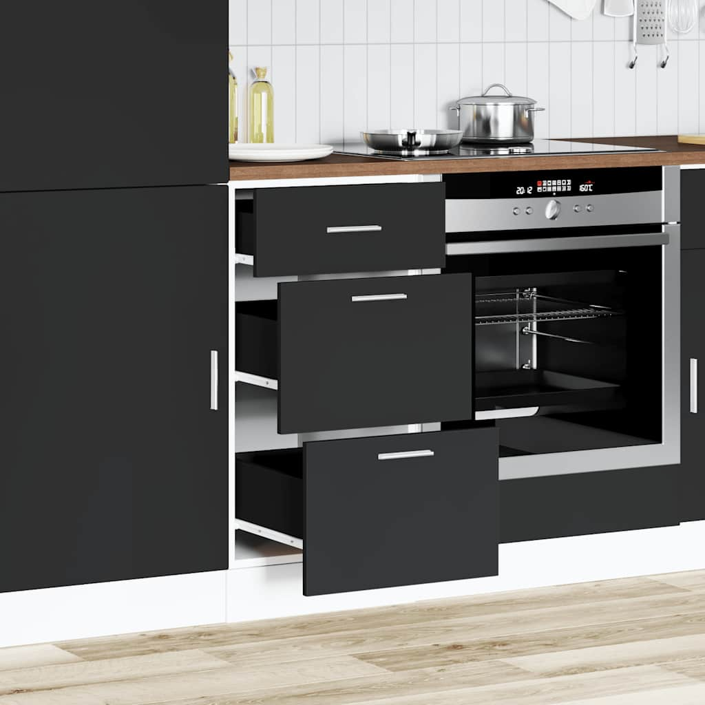 vidaXL Bottom Cabinet Black 40x46x81.5 cm Engineered Wood