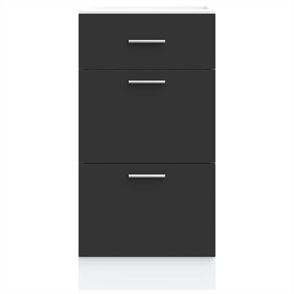 vidaXL Bottom Cabinet Black 40x46x81.5 cm Engineered Wood