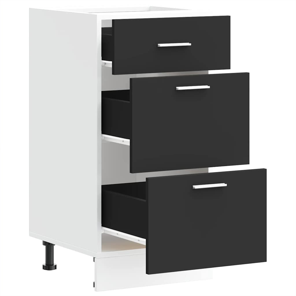 vidaXL Bottom Cabinet Black 40x46x81.5 cm Engineered Wood