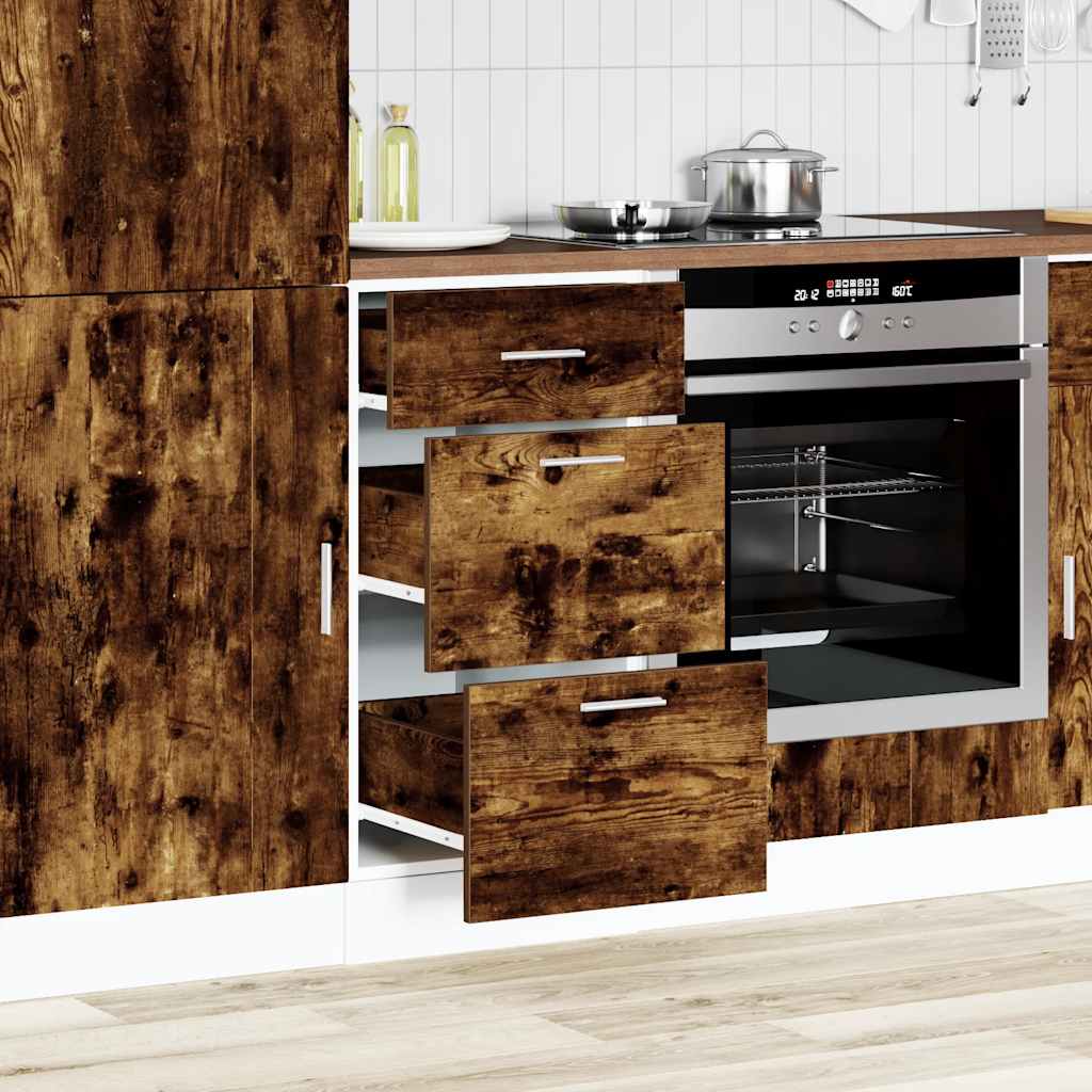 vidaXL Bottom Cabinet Smoked Oak 40x46x81.5 cm Engineered Wood