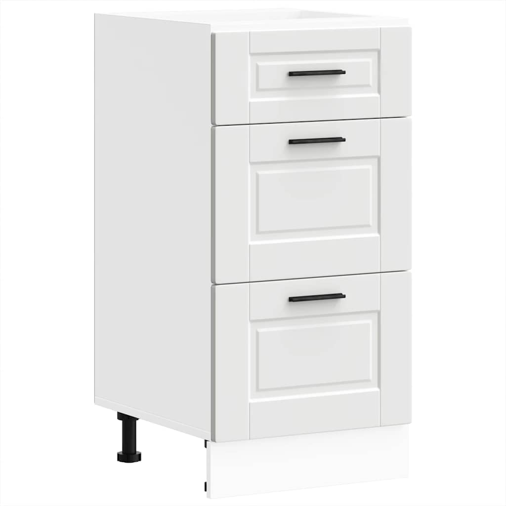 Kitchen Base Cabinet "Porto" White Engineered Wood