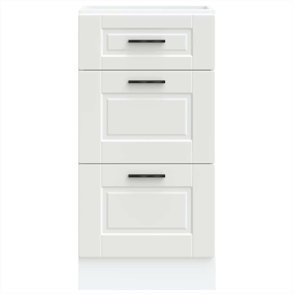 Kitchen Base Cabinet "Porto" White Engineered Wood