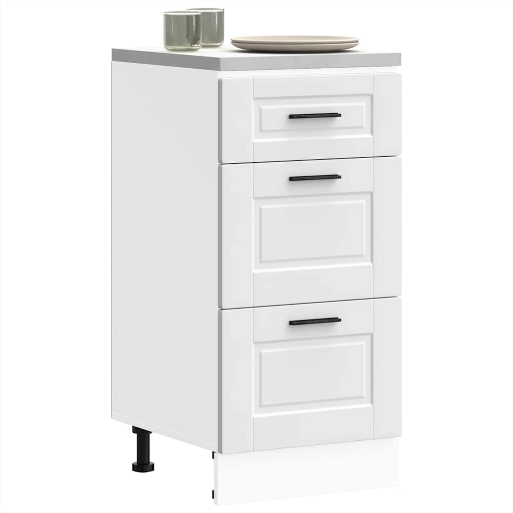 Kitchen Base Cabinet "Porto" White Engineered Wood