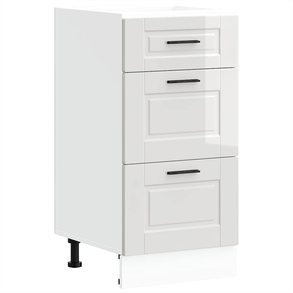 vidaXL Kitchen Base Cabinet Porto High Gloss White Engineered Wood