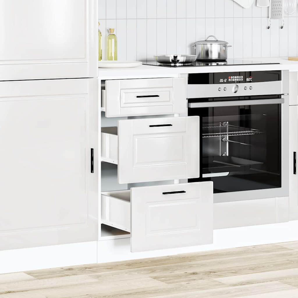 vidaXL Kitchen Base Cabinet Porto High Gloss White Engineered Wood