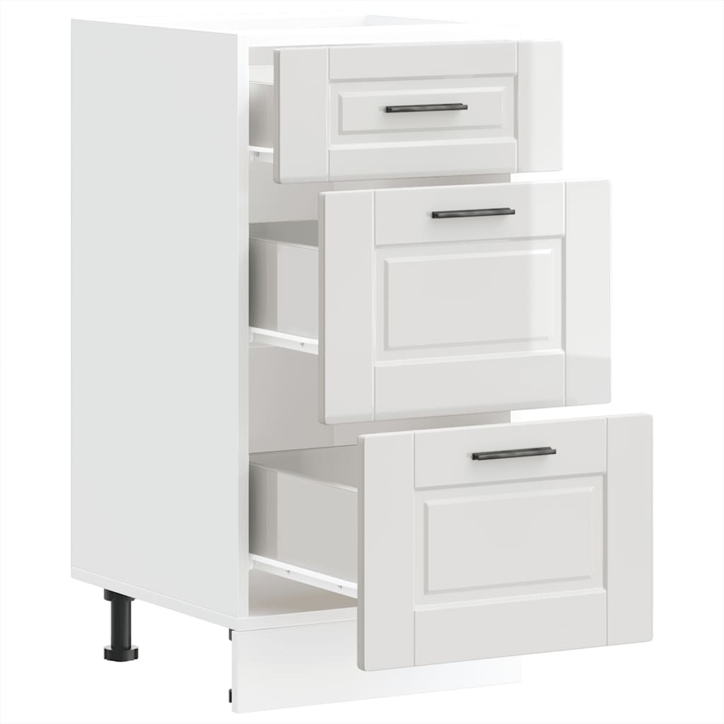 vidaXL Kitchen Base Cabinet Porto High Gloss White Engineered Wood