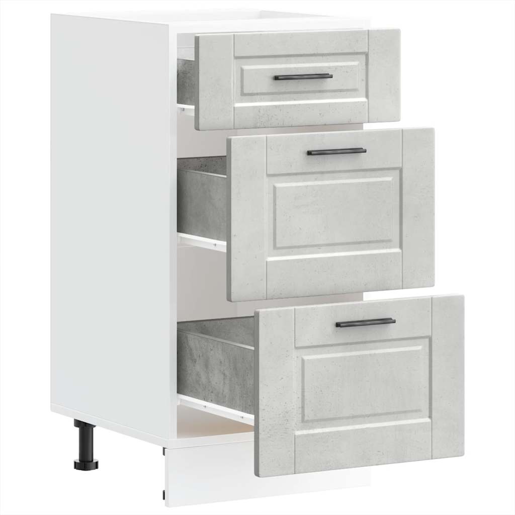 Kitchen Base Cabinet "Porto" Concrete Grey Engineered Wood