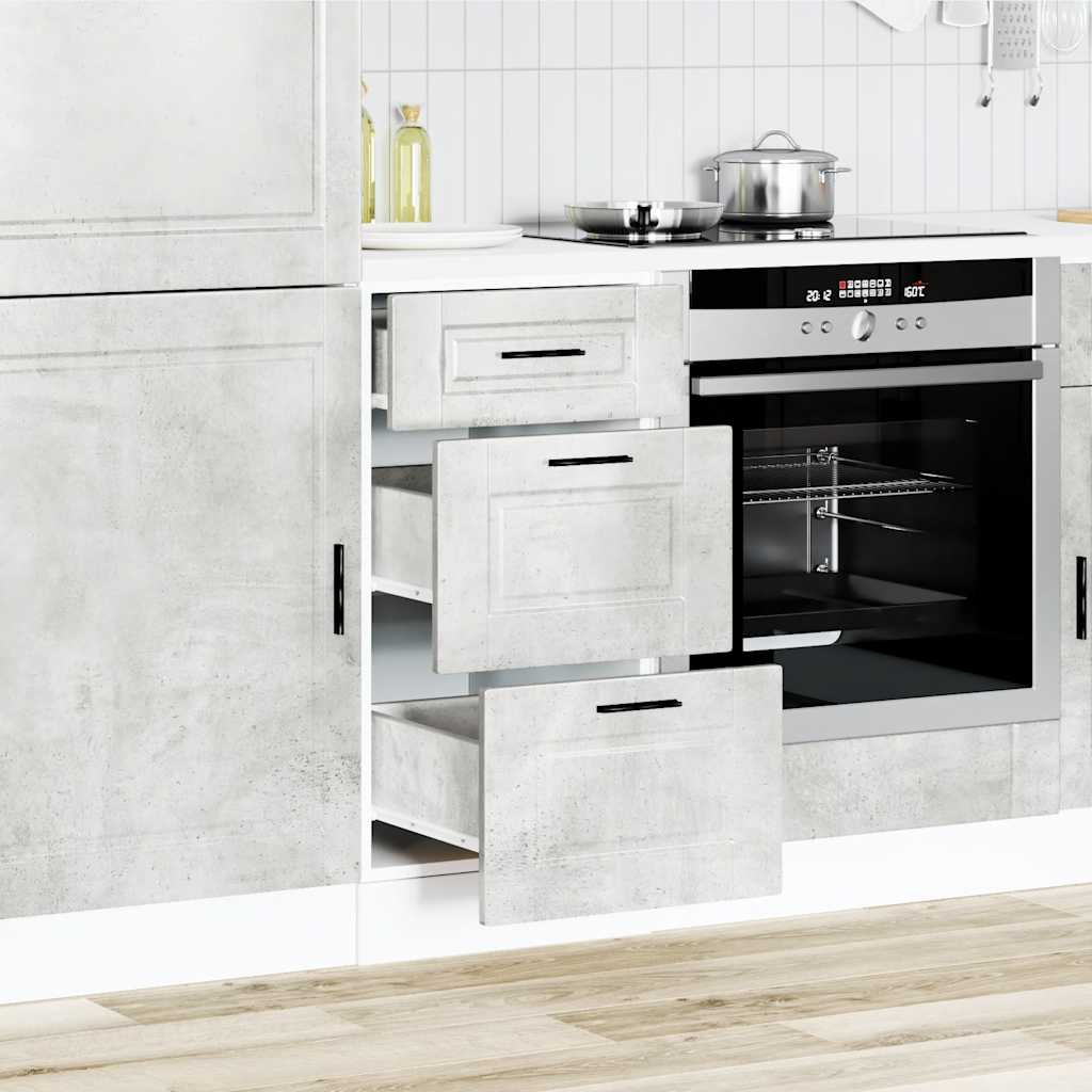 Kitchen Base Cabinet "Porto" Concrete Grey Engineered Wood