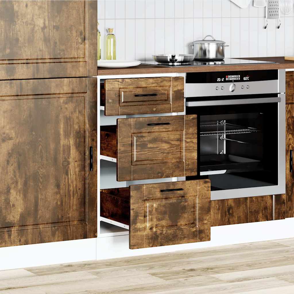 vidaXL Kitchen Base Cabinet Porto Smoked Oak Engineered Wood