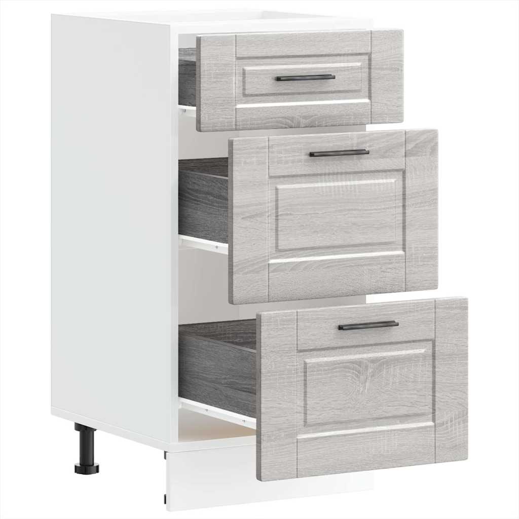 Kitchen Base Cabinet "Porto" Grey Sonoma Engineered Wood
