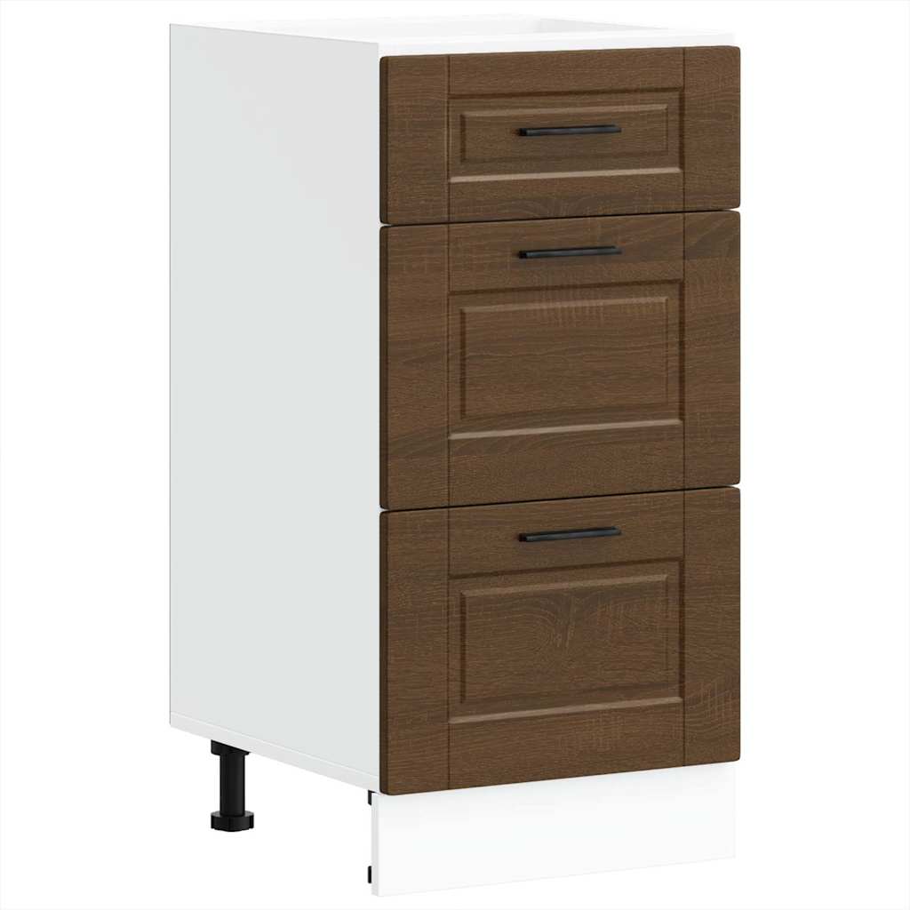Kitchen Base Cabinet "Porto" Brown Oak Engineered Wood
