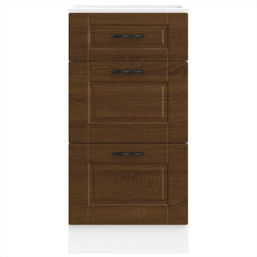 Kitchen Base Cabinet "Porto" Brown Oak Engineered Wood