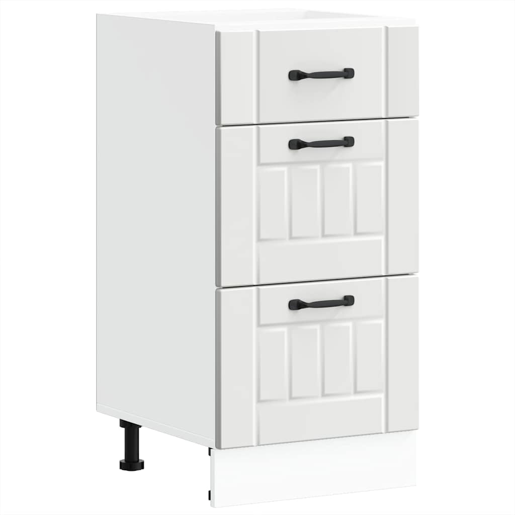 Kitchen Base Cabinet "Lucca" White Engineered Wood